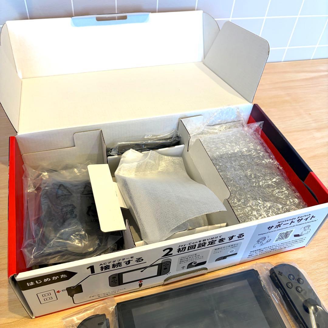 Nintendo Switch 本体 グレー+SDカード128GB,保護フィルム