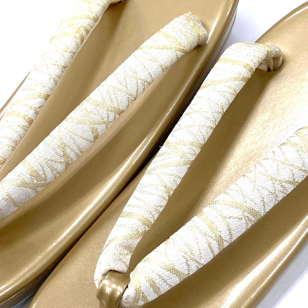☆新品未使用☆礼装用佐賀錦ゴールド系草履バッグセット　フリーサイズ