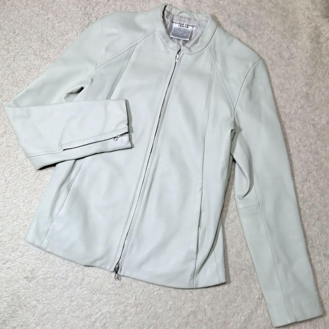 ☆キャサリンハムネットロンドン☆シングルライダースジャケット M 羊