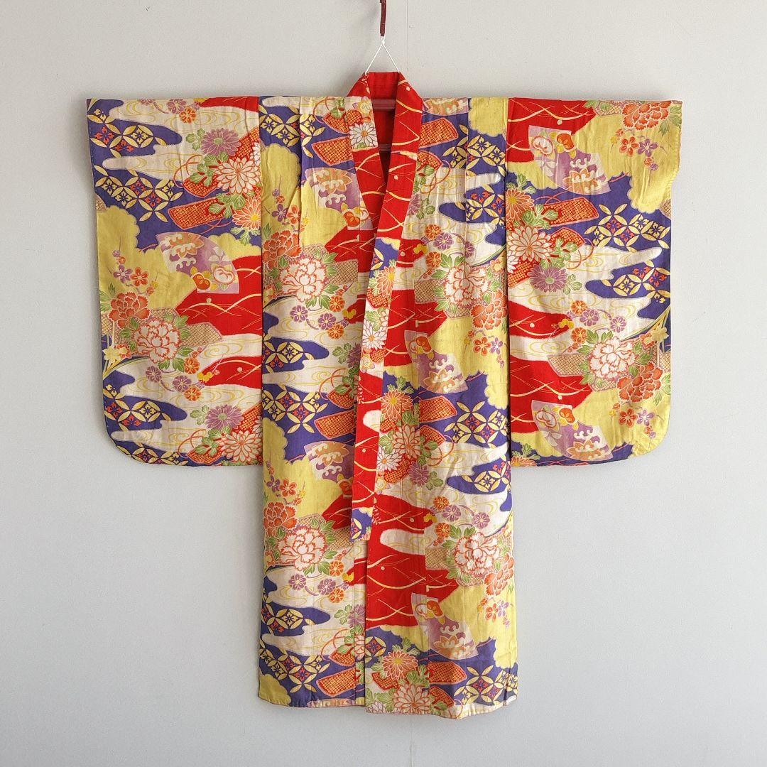 七五三７歳女の子　きもの　昭和レトロ　ハンドメイド　61225