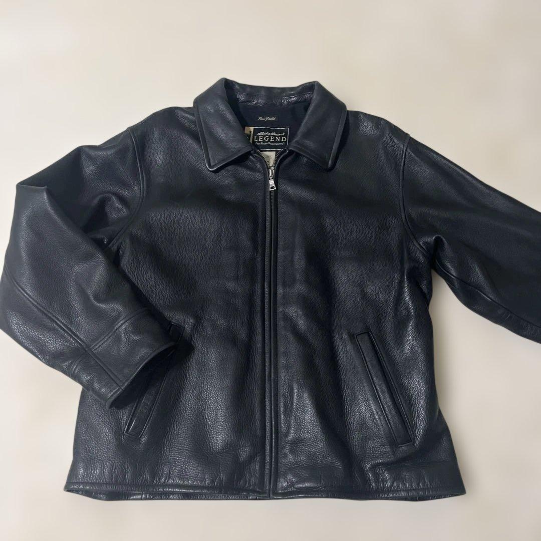 エディバウアー☆レザージャケット Eddie Bauer エディーバウアー レザージャケット 本革 メンズM 古着