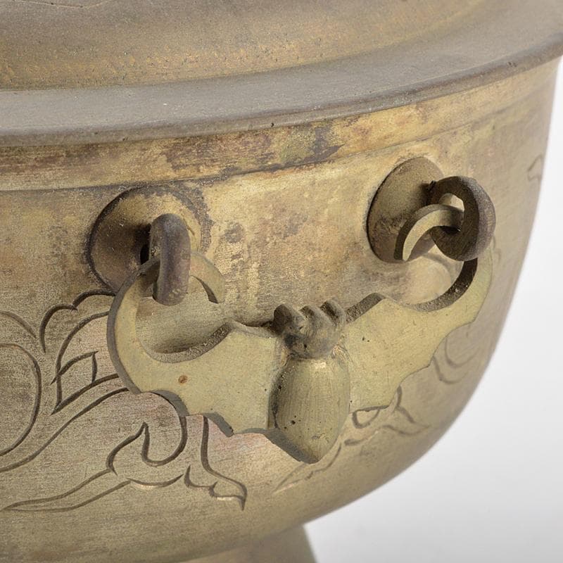 朝鮮美術 李王家美術工場造 蝙蝠手花彫金 神仙炉 宮廷料理器