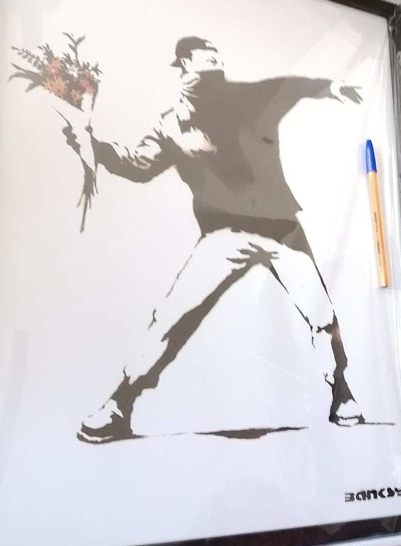 バンクシー アートフレーム ホワイト olotov IBA-61735