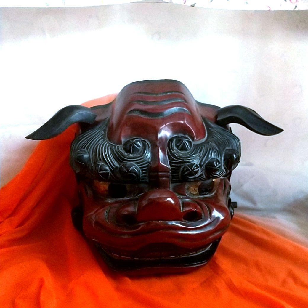 工芸品　木製　獅子頭 獅子舞　雄獅子 獅子頭 獅子舞 木彫 伝統工芸 獅子頭 獅子舞 木彫 伝統工芸 獅子頭