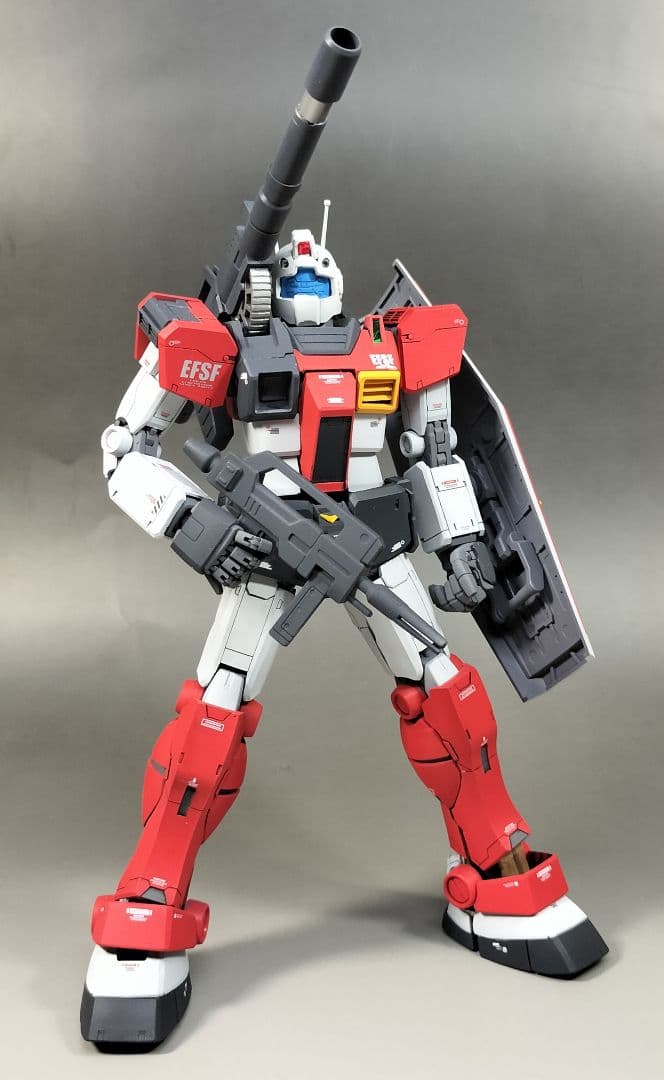 MG 1/100 ジム・キャノン 空間突撃仕様 改修 全塗装 完成品 改造パーツ