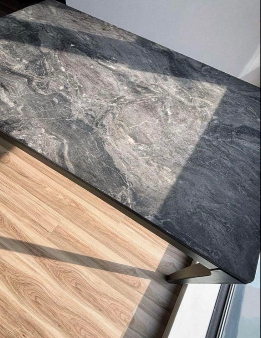 R【直接手渡し】元値5万：大理石柄 ダイニングテーブル ブラック