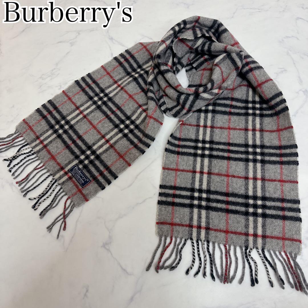 ✨美品✨Burberry's チェック柄マフラー 100%ラムウール バーバリー