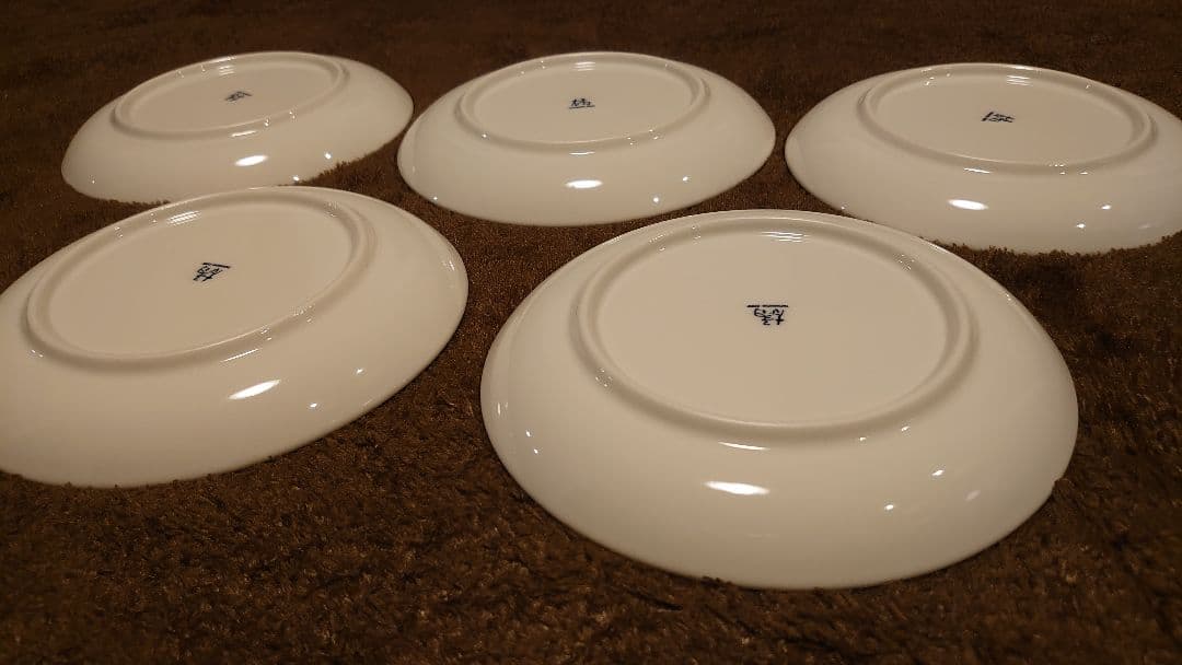 古伊万里　伊万里　色絵　桜の図　中皿　菓子皿　５客