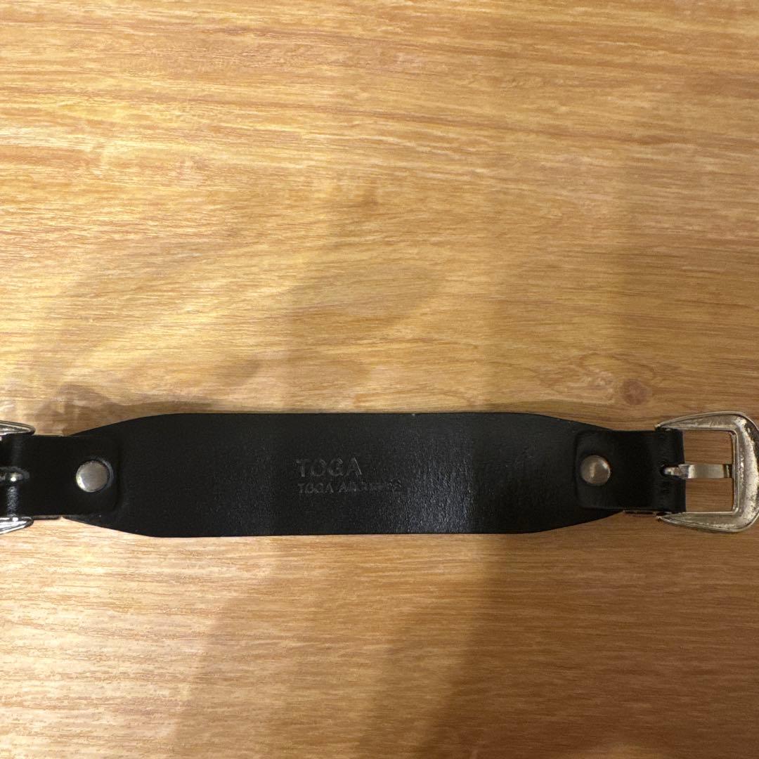 トーガ　レザーブレスレット　箱付き　メタルバングル　ダブルバックルバングル