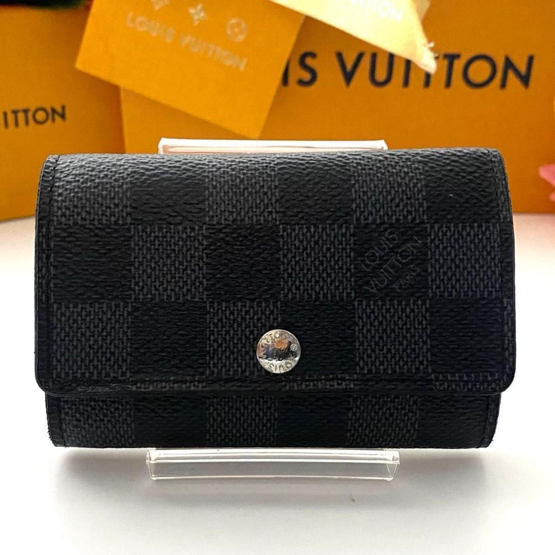 ルイ ヴィトン◎ミュルティクレ6 ダミエ グラフィット キーケース 黒