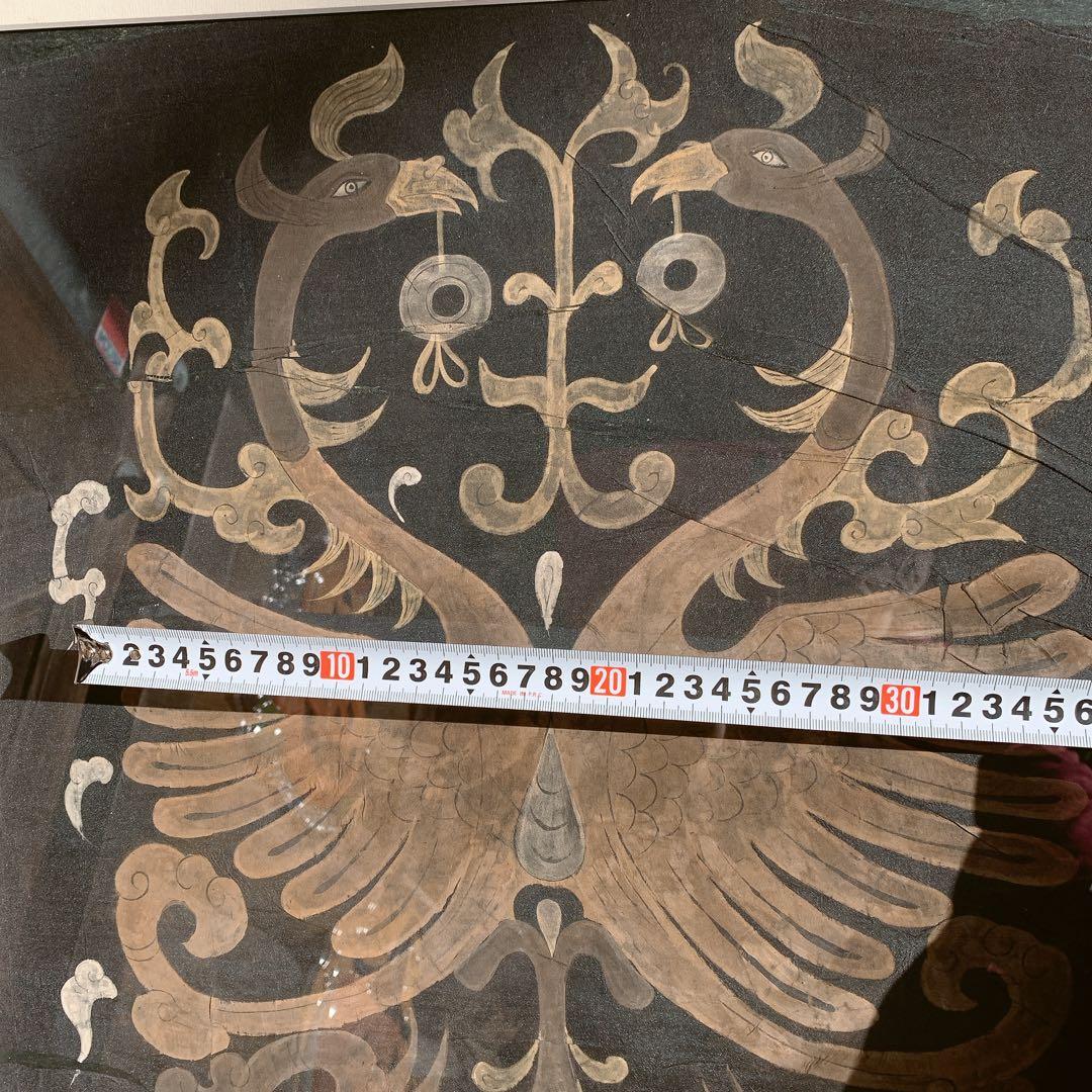 鳳凰　絹　シルク　祖国　漢代　双鳳文　双鳳紋　絵画　中国　骨董品　アンティーク