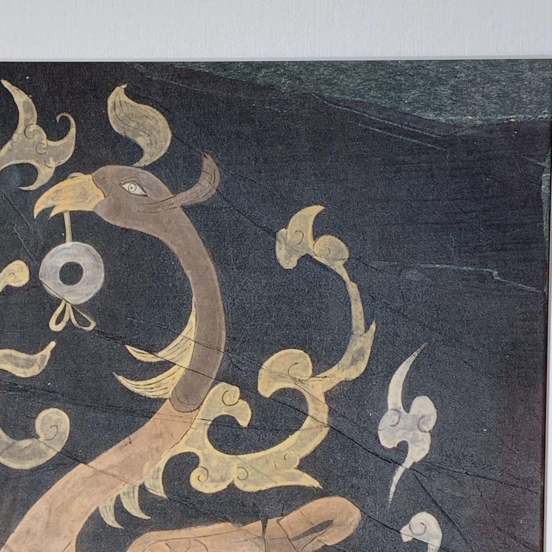 鳳凰　絹　シルク　祖国　漢代　双鳳文　双鳳紋　絵画　中国　骨董品　アンティーク