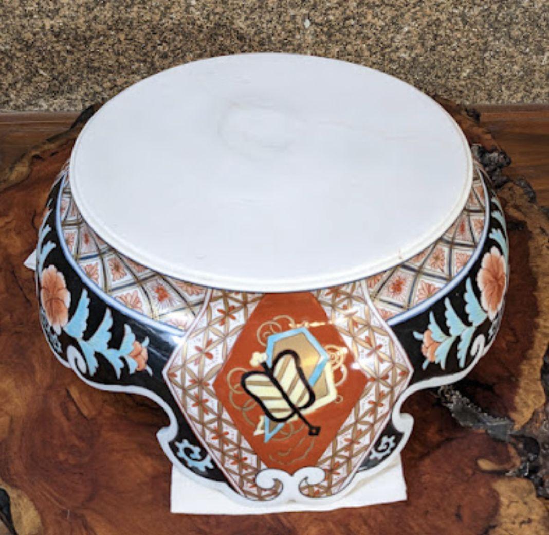 未使用　有田焼　沈香壺　色絵 神右衛門作　七福神　特大八角三段　総手描 干支龍