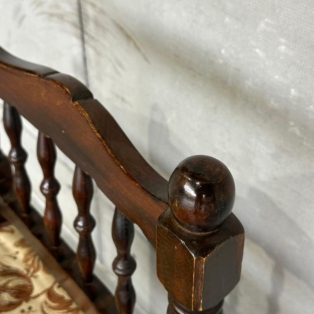 ✦80s✦昭和レトロ ゴブラン織 ヴィンテージ スピンドルチェア 木製 古