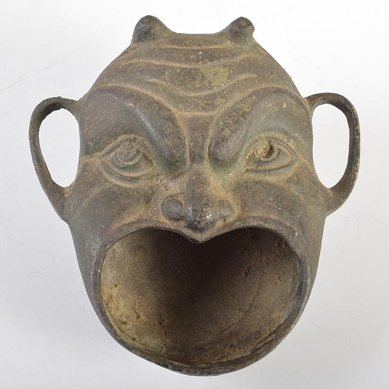 中国　古銅青銅　顔形　水孟　筆洗　V　R6239
