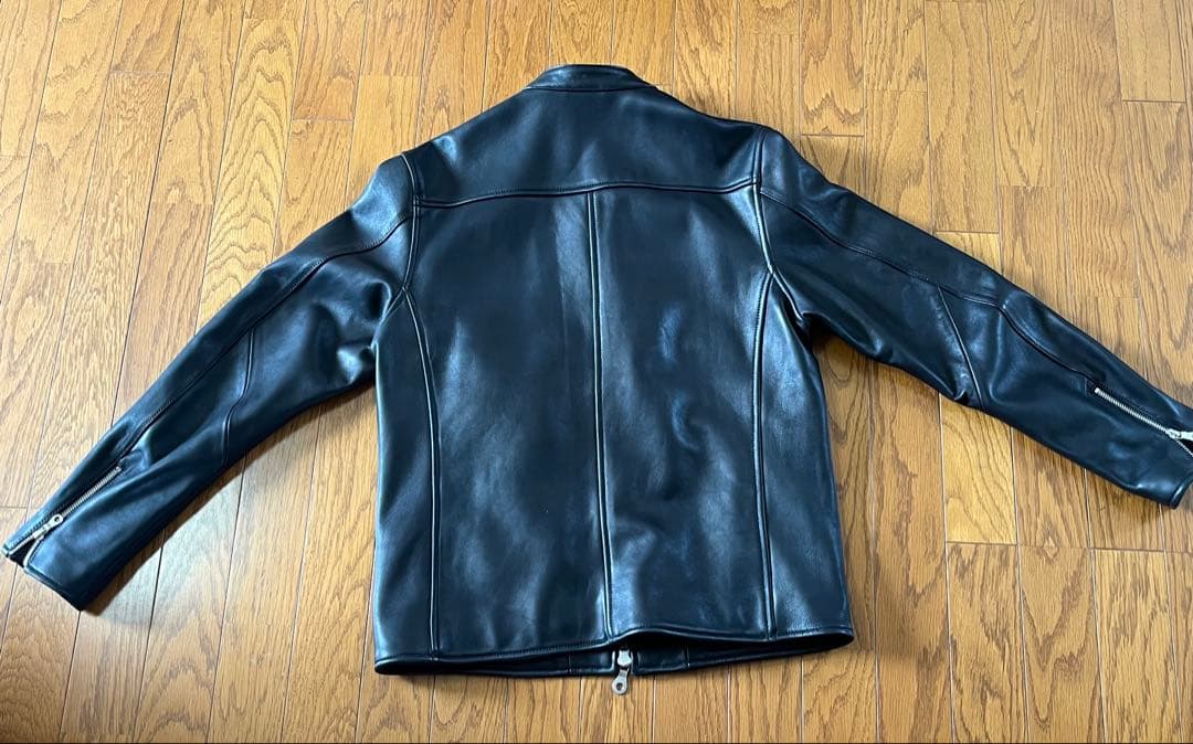 ◇shipsシップス 本革ラムレザージャケット シングル黒L アローズ