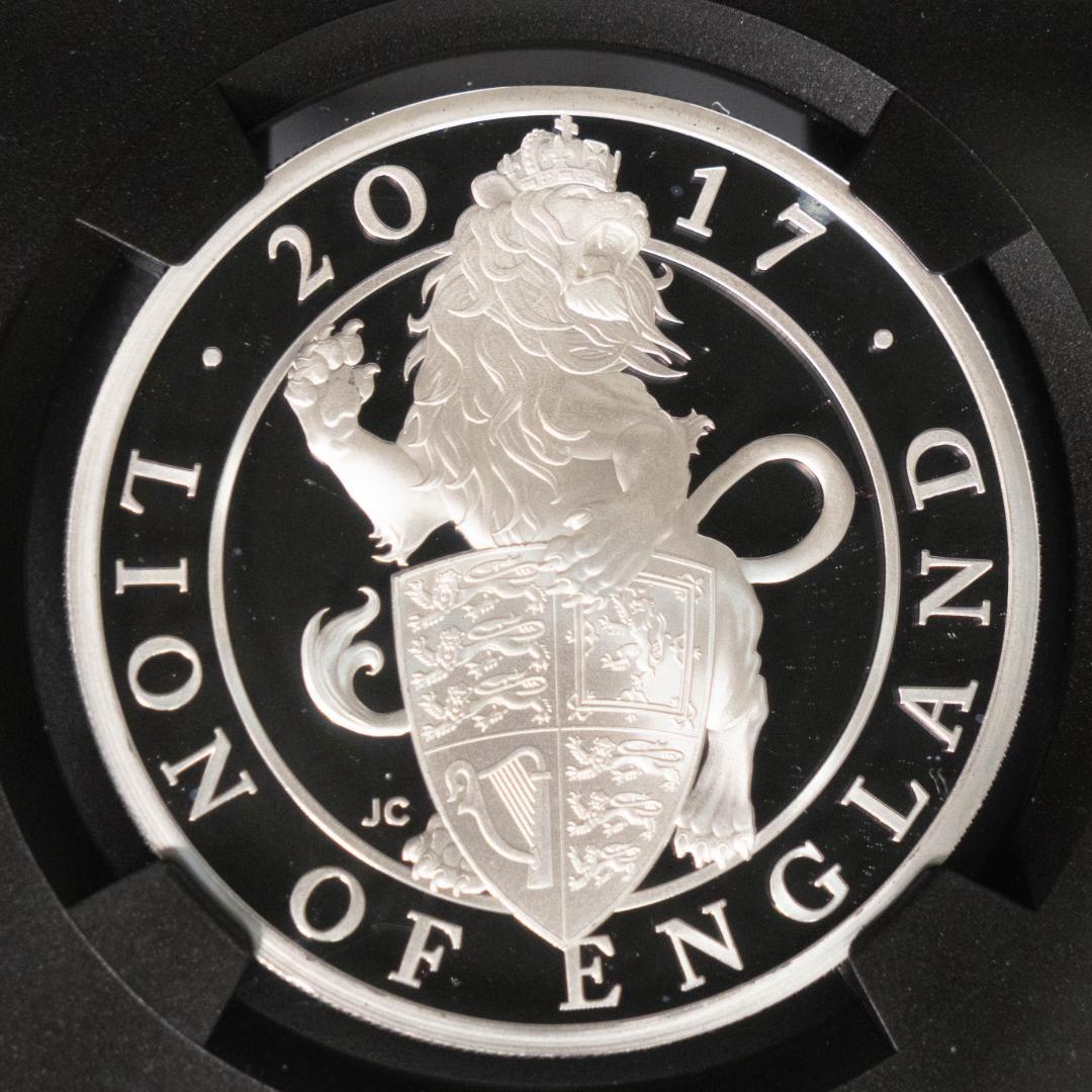 2017 クイーンズビースト ライオン NGC PF70UC 2ポンド 銀貨