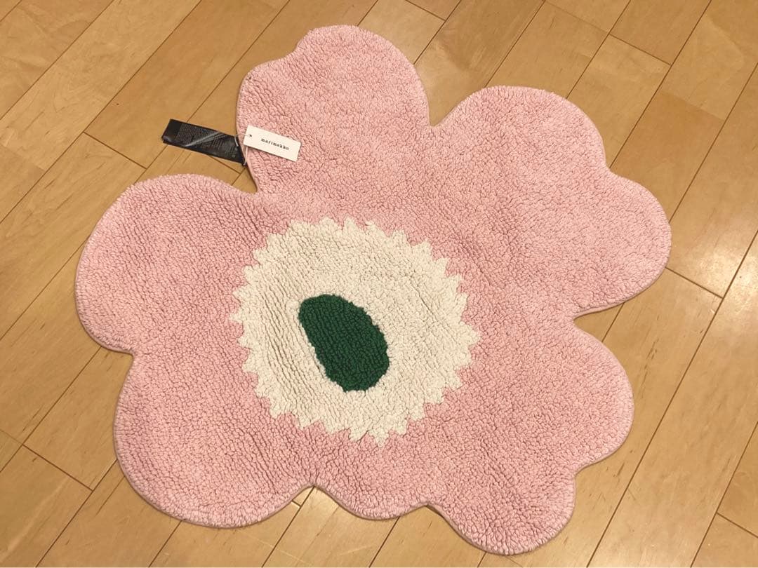 新品　ラスト④マリメッコ　バスマット　ウニッコ　ピンク ラグmarimekko