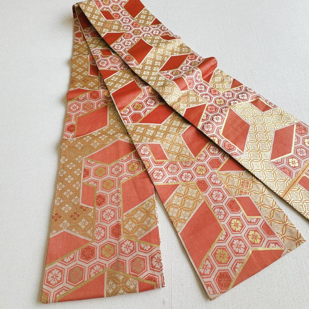 セット　七五三７歳女の子　昭和レトロ　ピンク　ピンク地丸帯　袖なし長襦袢7098