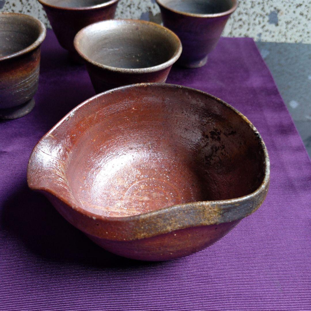1642 萩焼茶器セット宝瓶1客湯冷し1客猪口6客