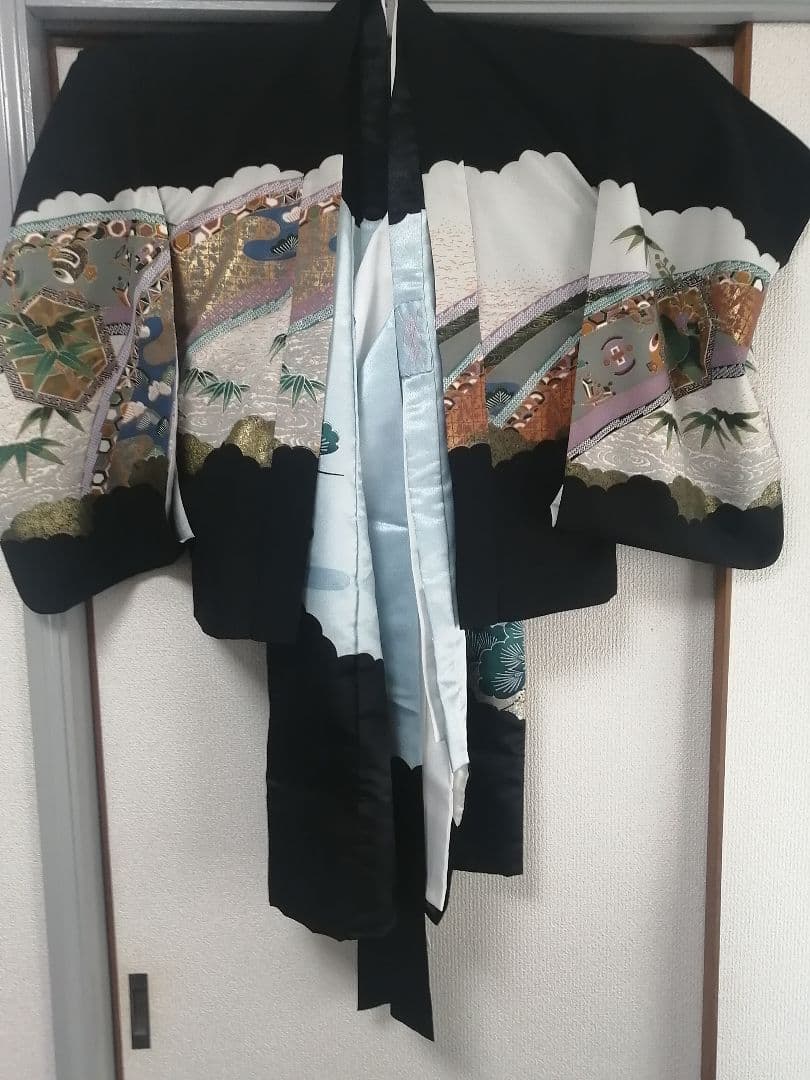 七五三★男児　羽織　着物　袴フルセット ★薄青、黒