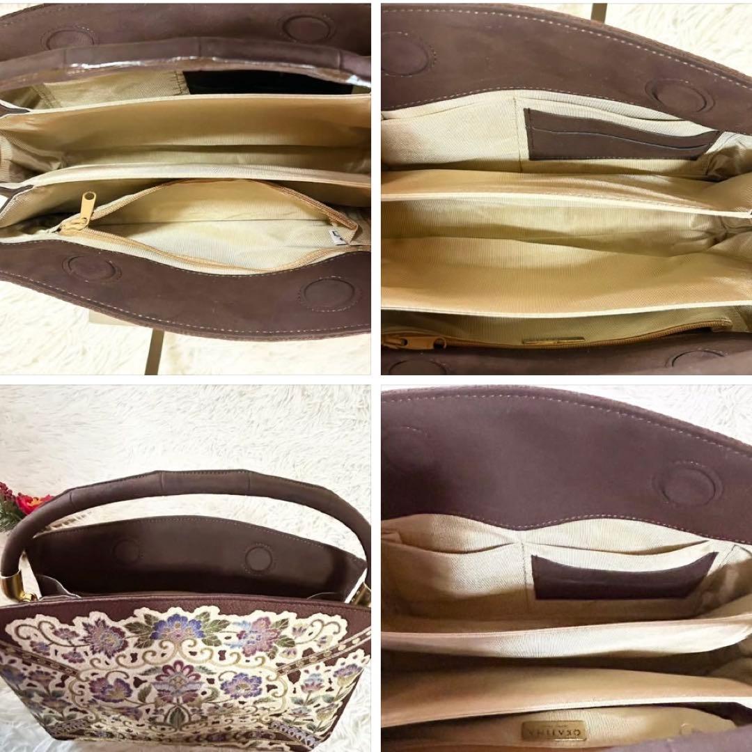 【極美品】【皇室御用達】オカジマ 岡重 正絹 利休バック 和装バック 友禅 着物