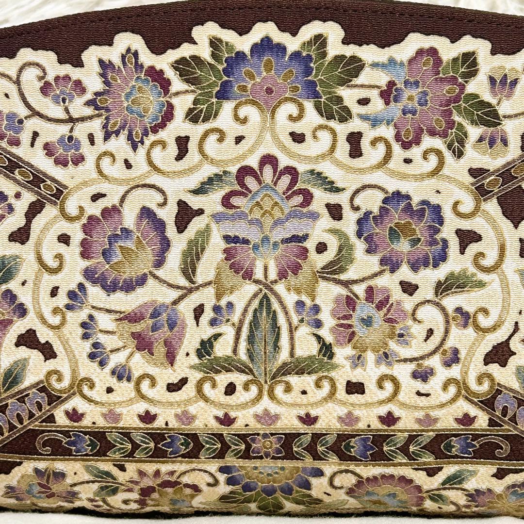 【極美品】【皇室御用達】オカジマ 岡重 正絹 利休バック 和装バック 友禅 着物