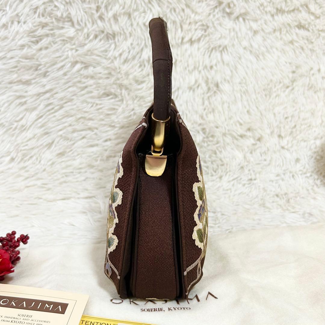 【極美品】【皇室御用達】オカジマ 岡重 正絹 利休バック 和装バック 友禅 着物
