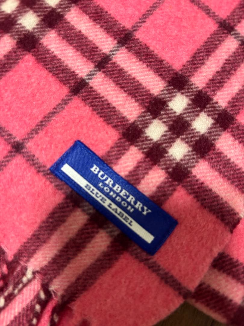 未使用品♡BURBERRY BLUE LABEL チェック マフラー ピンク - メルカリ