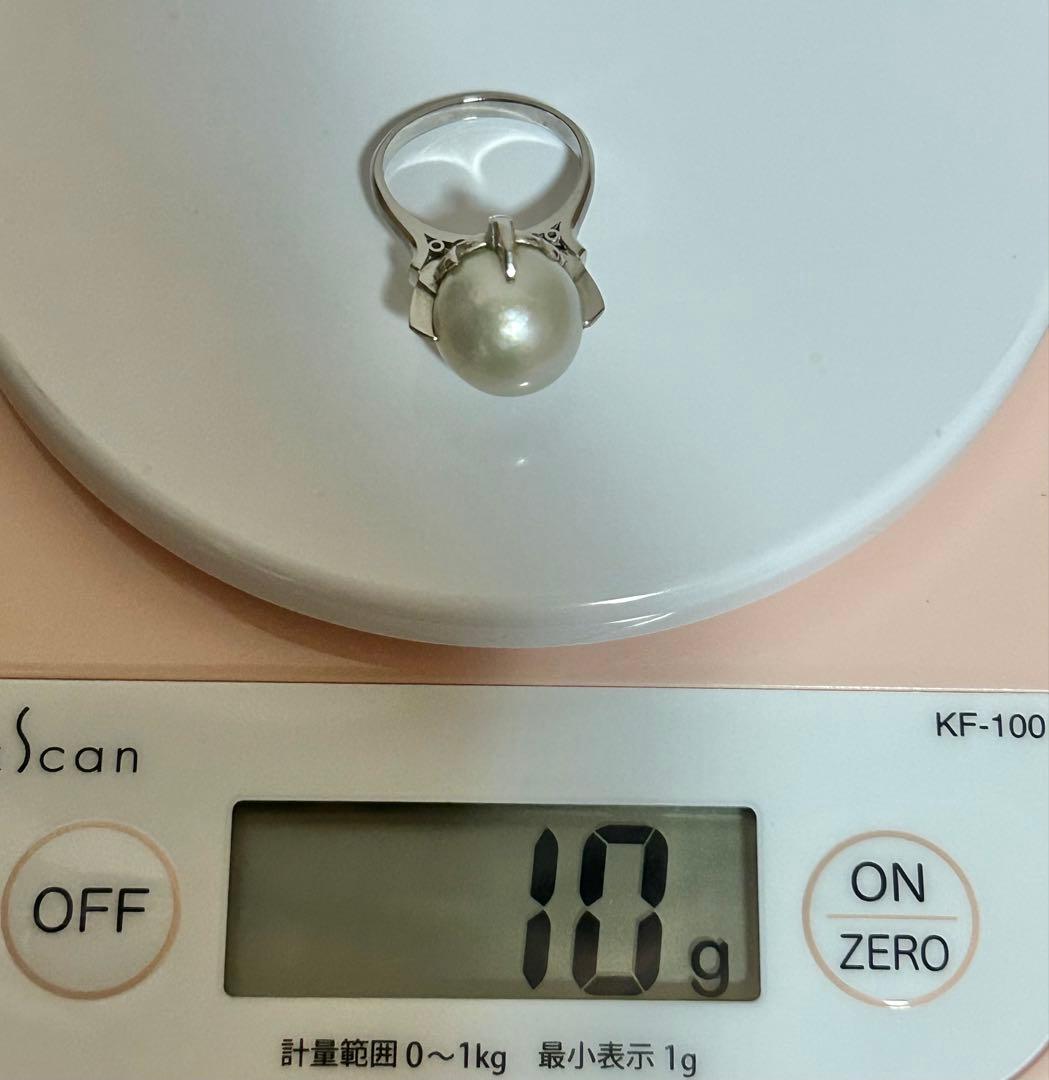 ひろ K18 18金 ダイヤ ネックレス プラチナ Pt 本真珠指輪