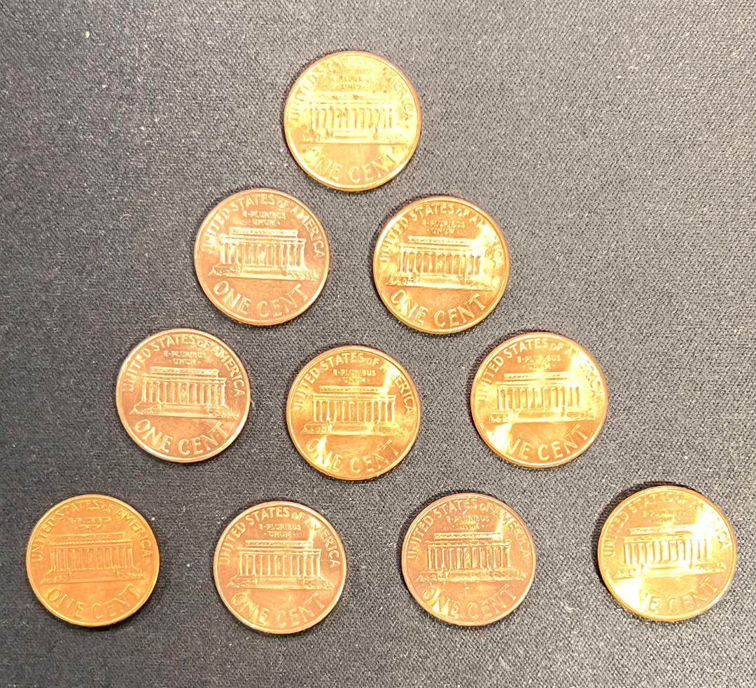 M1958【きれいなリンカーンセント 1999年単一年10枚セット】1セント