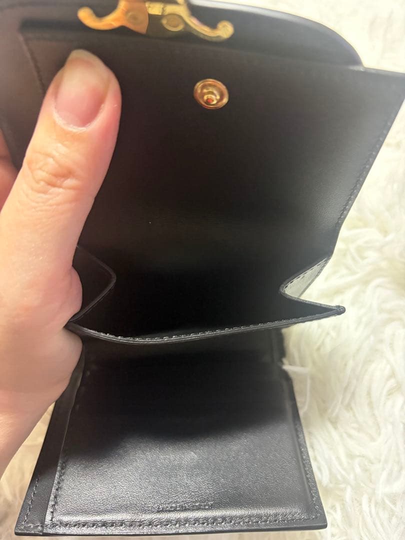CELINE トリオンフ　ブラック 三つ折り財布　セリーヌ