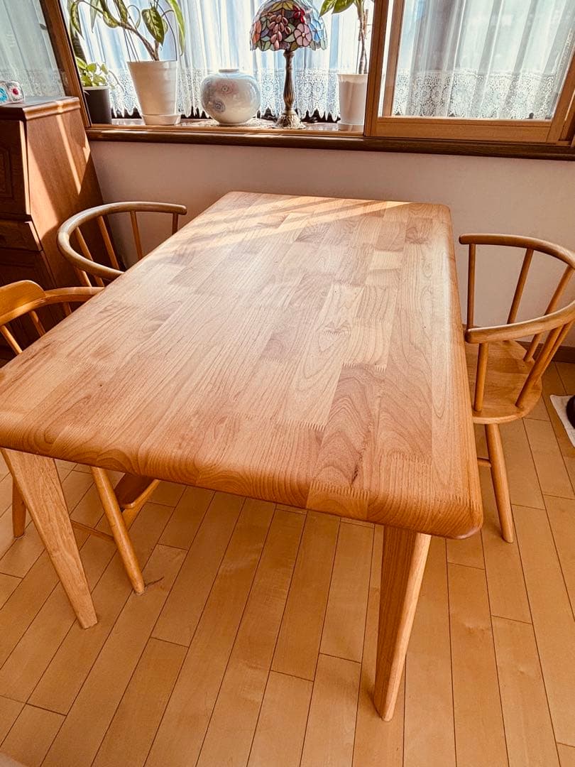 むむです。　無垢材 長方形ダイニングテーブル　オイル塗装