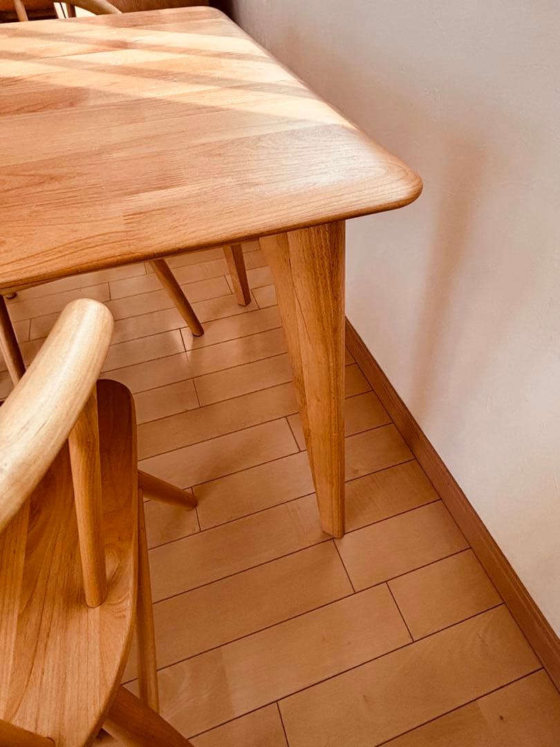 むむです。　無垢材 長方形ダイニングテーブル　オイル塗装