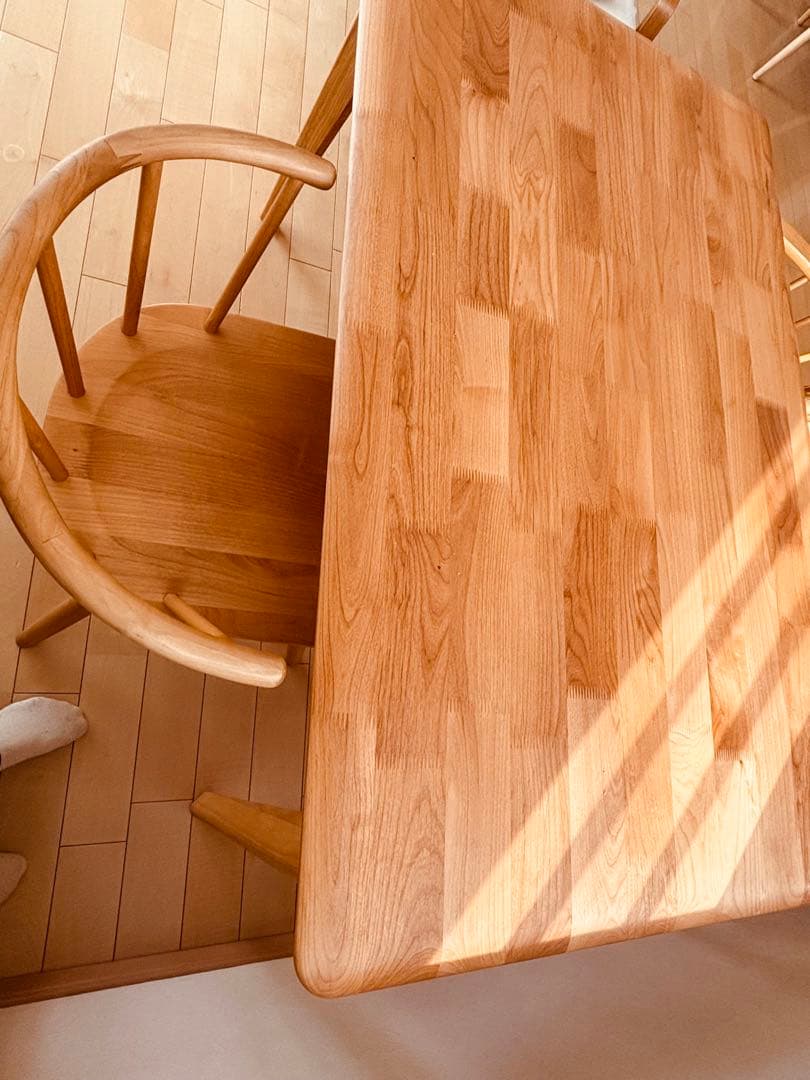 むむです。　無垢材 長方形ダイニングテーブル　オイル塗装