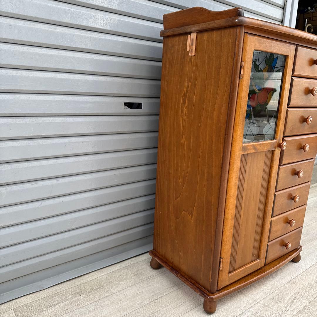 レトロ 曙工芸 サイドキャビネット 8段 収納棚 飾り棚 食器棚 レトロ