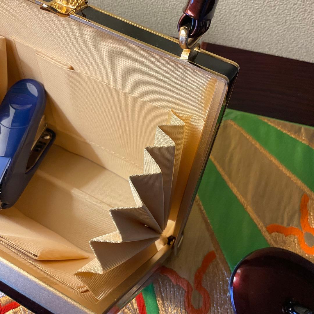 最高級　鳳苑のエナメル仕上げ　臙脂色が上品で美しい　草履バッグセット