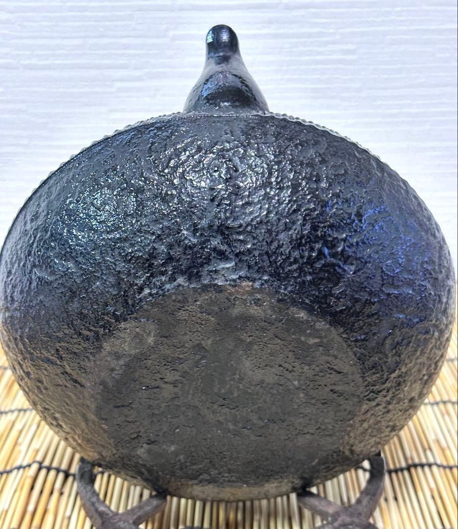 未使用品、供箱付 南部名工金秀 及春鋳造 算盤形捻