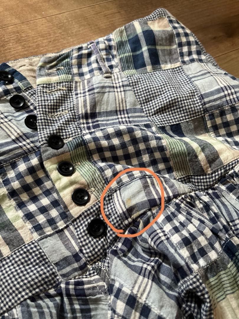 kapital キャピタル　チェック柄バルーンパンツ　ブルー