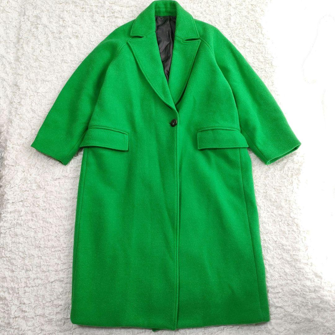 MAISON SPECIAL スーパー100メルトンルーズコート グリーン MAISON SPECIAL（メゾンスペシャル）の「Super100 Melton Loose Coat