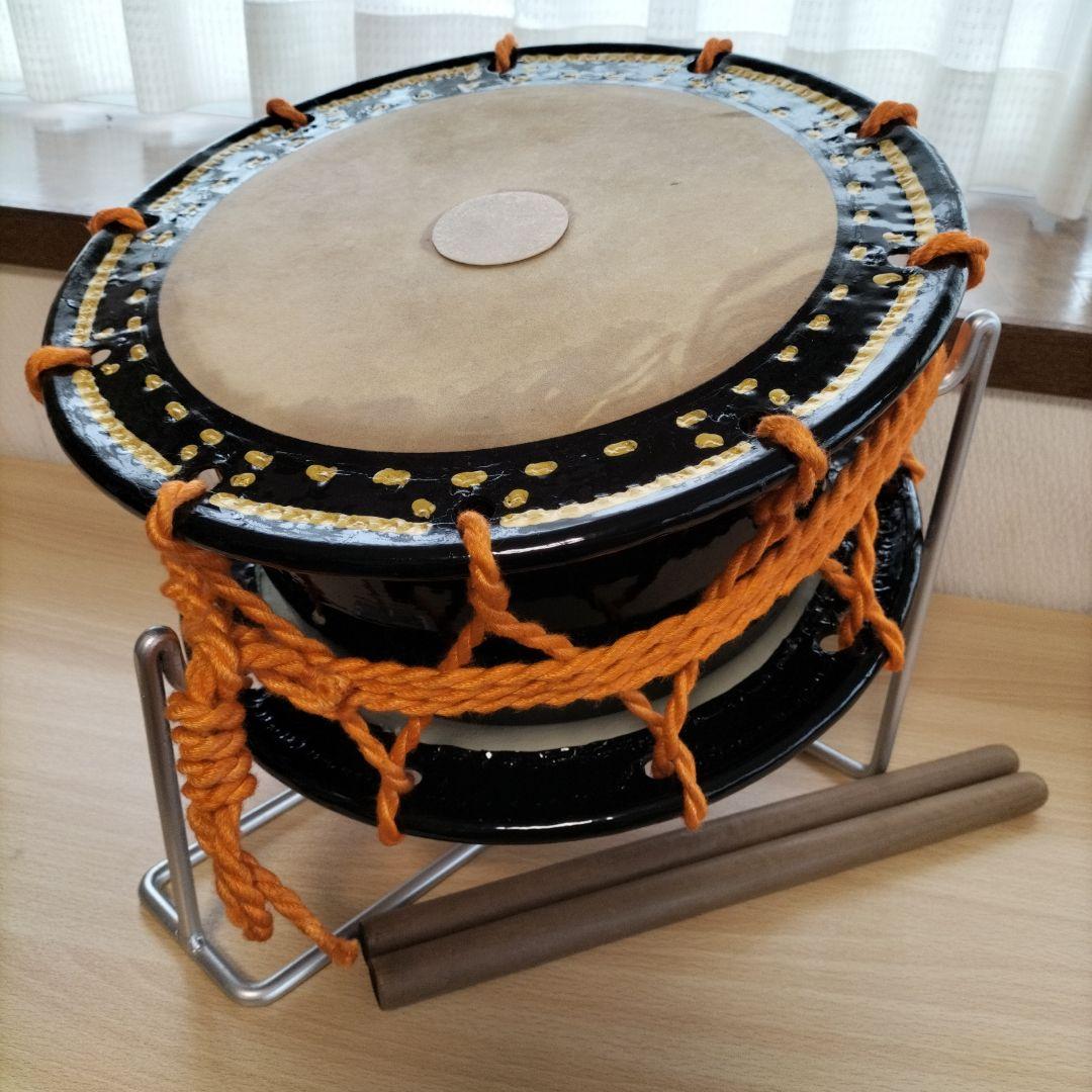 和太鼓 締め太鼓 締太鼓 金蒔絵 本皮 金沢 4 鼓 漆絵 和 和太鼓 ばち
