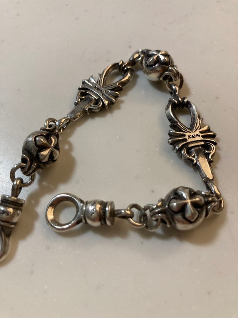 シルバー925 ダガーブレスレット オーダー品 44g xes クロム系