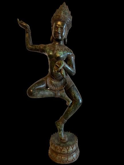 【海】アプサラ像 青銅製　高約：５７ｃｍ　重量約：５．５ｋｇ　アンティーク 海】アプサラ像 青銅製 高約：57cm 重量約：5．5kg