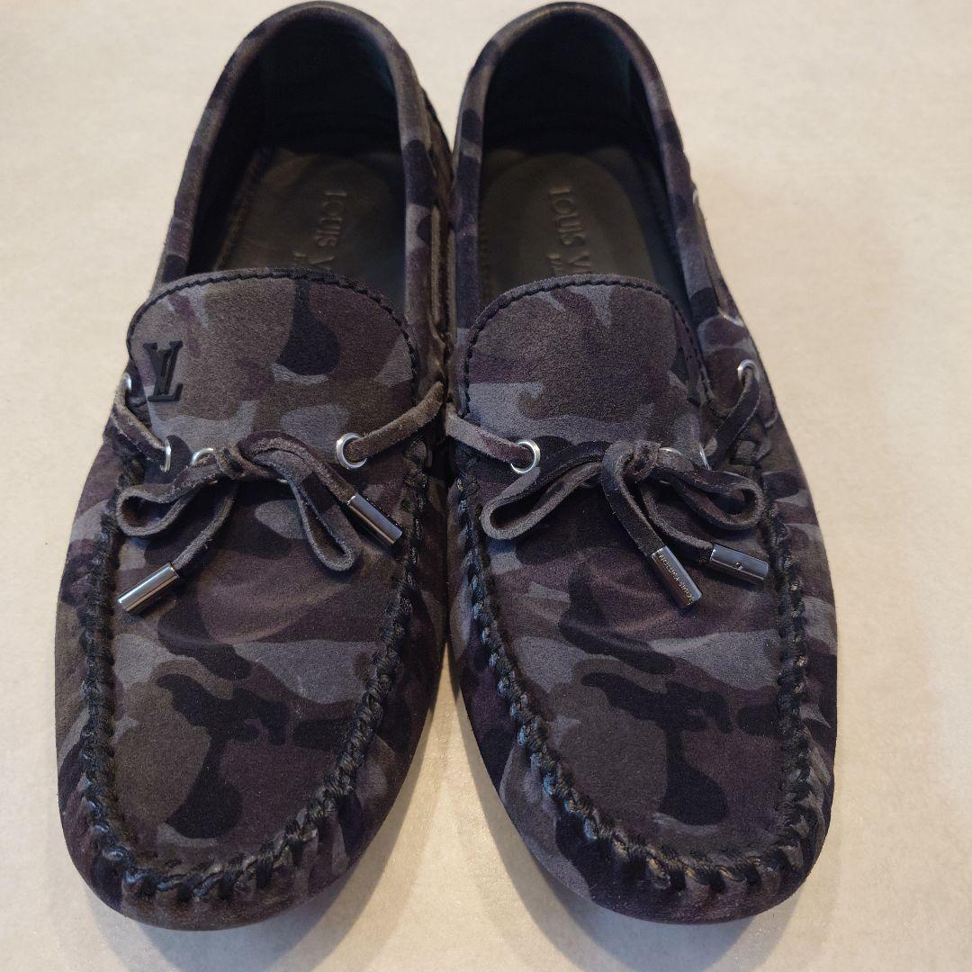 ルイヴィトン ドライビングシューズ　モカシン　カモフラ　迷彩　26cm