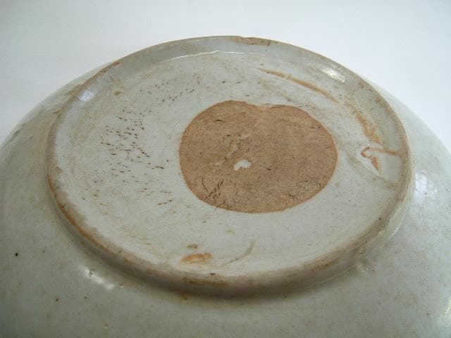 皿□古い安南染付時代物 青華 中鉢 唐草紋 中皿 骨董品