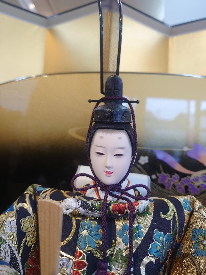 ●新品おひなさま●　金襴衣装飾り　落とし屏風スタイル　フルセット