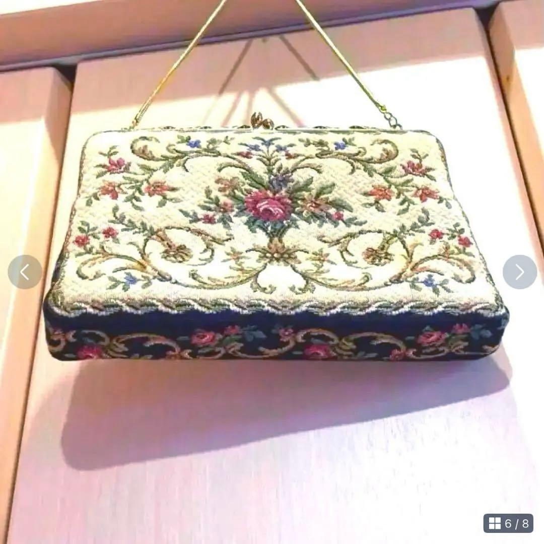 アンティークヴィンテージゴブランバッグ ビンテージ ゴブラン織り