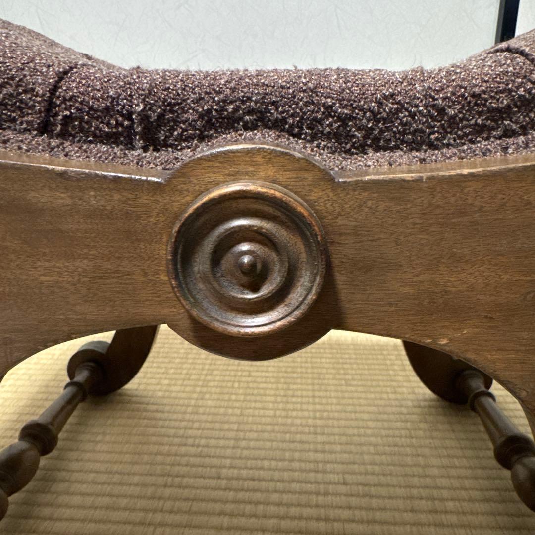 オットマン　アンティーク　スリッパチェア　X frame chair スツール