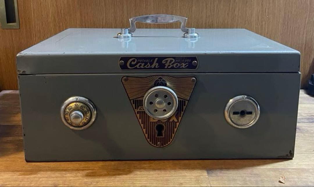 キャッシュボックス 手提げ金庫 昭和レトロ CASHBOX - メルカリ