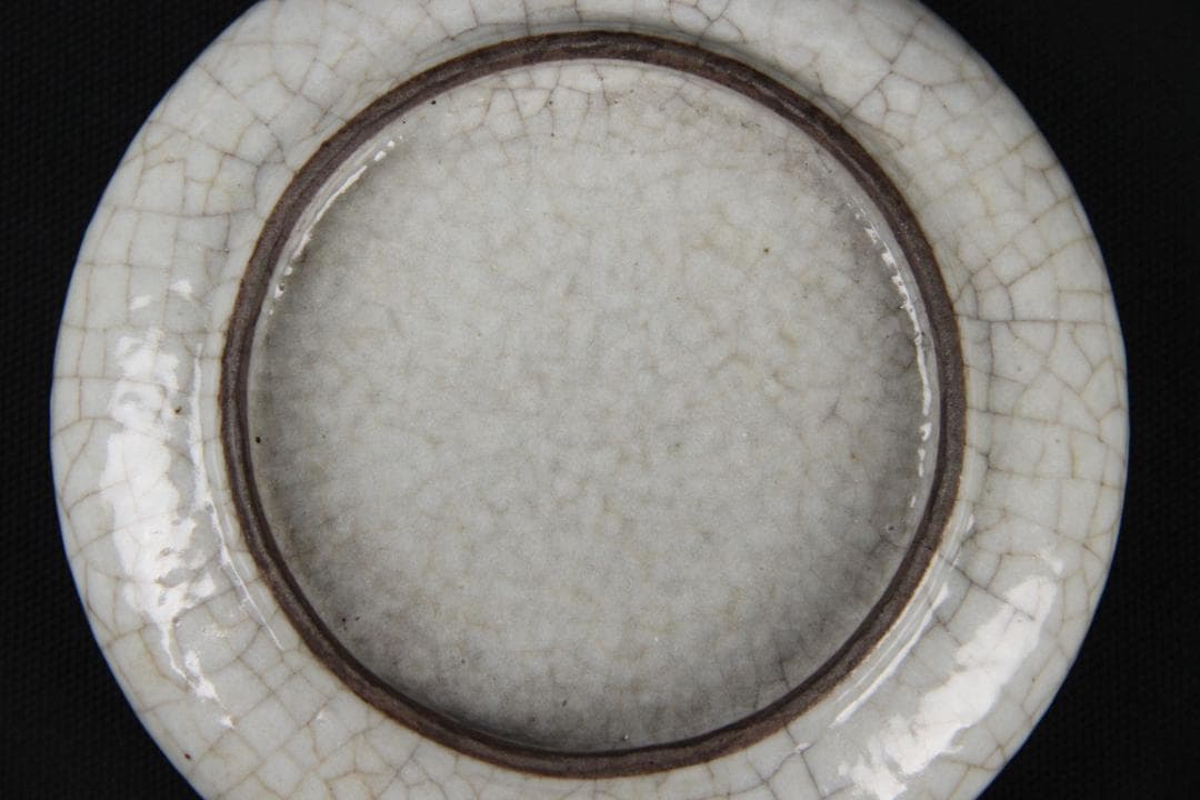 中国古美術 唐物 時代物 清朝期 哥釉 水盂 文房具 陶磁器 NX23-2